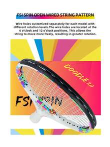 SALYWEE Doodle 2.0 Professional Tennis Racket, Dazzling Graffiti Design, Composite Carbon Fiber Lightweight Racket Body, Free Bag, 50-60 Lbs Competitive Grade Threading, With Free Bag And Grip Tape - Multicolor - View 6