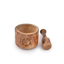 Kaizen Casa Wooden Mortar And Pestle Garlic Masher Hand Grinder Crusher Kitchen Gadgets - White - View 3
