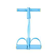 1pc Multifunctional Pedal Resistance Band With Handle, Portable Home Yoga Fitness Elastic Pull Rope, Sit-Up Assist Trainer, Suitable For Abdominal And Leg Exercises, Shoulder And Back Stretching, For Adults - Blue - View 6