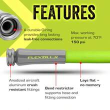KOKK2O Garden Hose 5/8 In. X 50 Ft. Lightweight All-Weather Water Hose Durable And Flexible Leak-Free Connections - Chartreuse - View 4