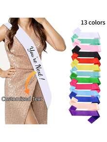Custom Party Strap With Text, Custom Sash Personalized Sash With Logo Text, Bride To Be Sash, Bachelorette Sash, Custom Sashes For Pageants Birthday, - Multicolor - View 1