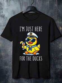 Camisetas estilo anime100 Percent Cotton T Shirt Im Just Here For The Ducks Funny Duck Graphic Tee For Men Women Casual Short Sleeve Top With Sailor Hat Design Comfortable And Soft Clothing,Camisetas con diseños gráficos para niños pequeños, Camisa de manga corta para hombre,aptas para el uso diario,Camisa de mujer,Camiseta de apoyo al Mundial,Camisetas con temática de primavera 2026 - Negro - Ver 6