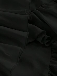 MOD Vestido de estilo vintage de palacio con volantes multicapa y diseño romántico en color albaricoque para mujer de talla grande - Negro - Ver 4