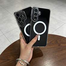 适用于三星 Galaxy S26 Ultra、S25 Ultra 的亮面极简磁吸保护手机壳，防震防摔，也适用于三星 Galaxy A56、A36、A57、A37、A17 - 黑色 - 查看 4