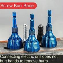 2pcs Portable Thread Repair Tool, Multi-Functional Deburring Tool - Chamfering, Outer Grinding, Sharpening, Suitable For Screw Repair And Metal Burr Treatment - Blue + Silver - View 6
