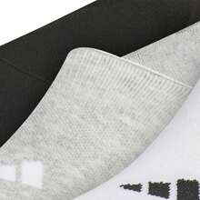 Adidas Sportswear NO-SHOW Antibacterial And Odor-Resistant Comfortable Sports Boat Socks With Silicone Heel Design, Unisex, 3-Pack - Black, White and Gray - View 5