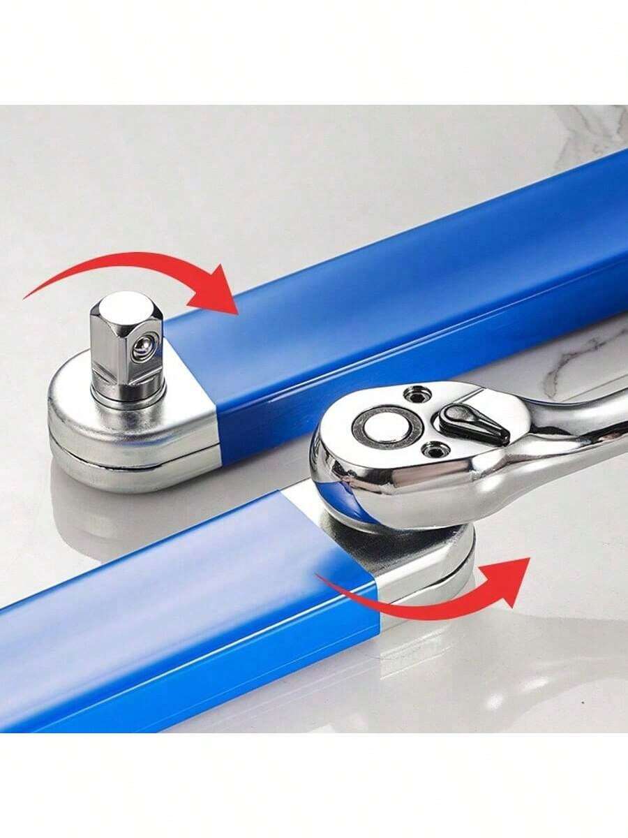 Offset Extension Wrench, Ratchet Wrench Extender, Standard Size Expandable And Economical With 3 Adapters For Car Repair And Home Renovations. - Màu xanh lam - Xem 1