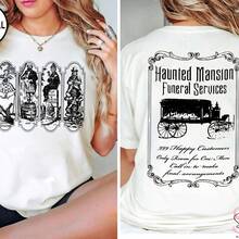 Vintage The Haunted Mansion Stretching Room Sketch ,  Parks Ride Inspired Haunted Mansion , Foolish Mortals,  Halloween - Blanco - Ver 1