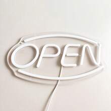 1pc "OPEN" Neon Sign For Shop, Bar, Window Display, USB Powered, Factory Direct, Customizable, Low Voltage , Glass Sticker Accessory, Unbreakable Base, No Overheating - Blue and Red - View 9
