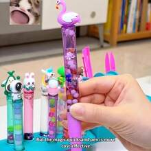 DIY Magic Sand Pen Craft Set, Detective And Spy Themed STEM Interactive Learning Educational Toy, Creative Birthday Gift - 綠色圖案隨三隻裝 - 查看 4