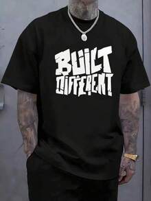 Camiseta unisex de manga corta, para hombreConstruidoDiferenteCamiseta-Negro&BlancoPechoImprimir,TranspirableRopa urbanaTee,CortoMangaTripulaciónCuello,Para todas las estacionesInformalCamisaConParaguasHem,Gimnasio&InformalVestimentaMáquinaLavable-Jugadores masculinoshombre, , , Dazymujer,romwehombres, bohochic,maestrasregalos,camisetaparaconjuntos de mujercon curvasparamu,y2k, - Negro - Ver 1