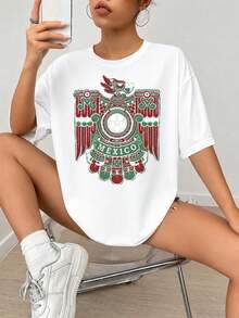 Impresión gráfica del escudo del Equipo Nacional de Fútbol de México, Diseño de pelota de fútbol Az-tec Eagle, R-ed Gr-een Blanco, para Wall Art y Decor.jpgRegalos personalizados: Camisetas para mujer con estilos que van desde lo moderno, hippie, casual y minimalista. Ropa masculina personalizada única, armarios cápsula y prendas básicas/urbanas para hombre. Regalos ideales para novios, familiares y amigos, adecuados para cumpleaños, vacaciones, colegio/competiciones, deportes/escalada y más, así como para la moda de otoño y eventos urbanos. Blanco verano. - Blanco - Ver 2