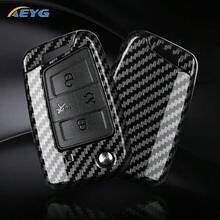 Ốp chìa khóa xe hơi bằng nhựa ABS kiểu sợi carbon, dành cho VW Golf 7 MK7, Tiguan MK2, SEAT Ateca Leon FR 2, Ibiza & Sko Da Octavia - B model - Xem 3