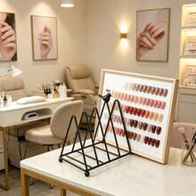 1pc Metal Nail Polish Storage Rack, Multi-Compartment Nail Art Stamping Plate Storage Box, Nail Art Album Work Box, Nail Salon Polish Color Card Display Holder - Multicolor - View 6