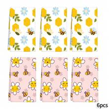 2/4/6pcs Bee Pattern Printed Dish Towels, Super Absorbent Microfiber Modern Cleaning Cloths, Cooking And Baking Tea Towels, Dishcloths, Highly Soft And Absorbent, Kitchen Decor, Gifts For Neighbors, Mothers, Birthdays, Housewarming For Friends, Kitchen Essentials, Daily Necessities - Multicolor - View 14
