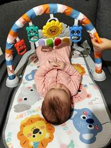 嬰兒音樂腳踏鋼琴玩具 0-1 歲寶寶音樂健身架腳踏鋼琴爬行遊戲墊 (配件顏色隨機) - 彩色 - 查看 3