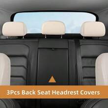 1pc/2pcs/3pcs/4pcs Napaa Leather Car Headrest Cover, High Elasticity Waterproof Leather, Scratch-Resistant, Easy To Clean, Minimalist Black/White, Car Interior Accessories - Leather Hat - View 18
