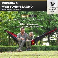 Camping Hammock With Mosquito Net - 黑紅 - 查看 4