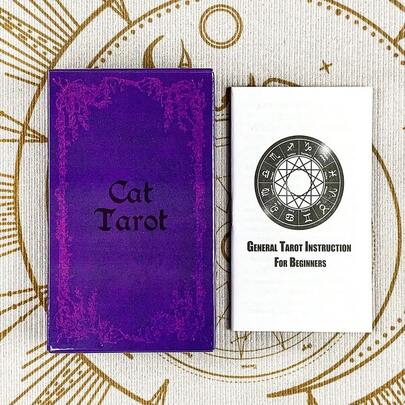 猫主题塔罗牌套装，附带详细使用指南，非常适合日常占卜和初学者。