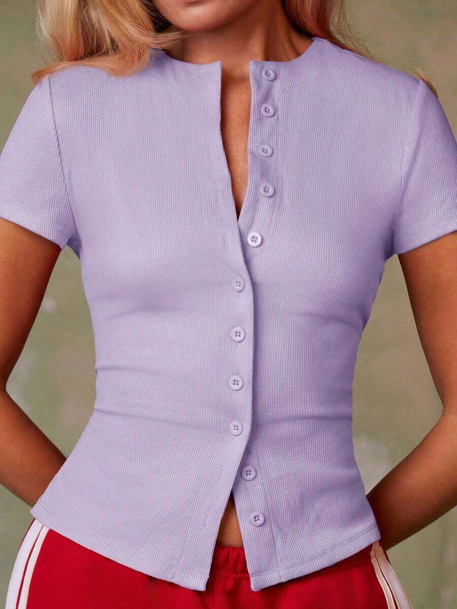 Cárdigan rojo casual para mujer - Morado - Ver 1