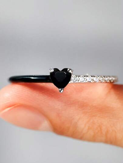 1 pieza Anillo de piedra de circonita cúbica de lujo, adecuado para mujeres, ideal para bodas, compromisos, fiestas de aniversario, regalos del Día de San Valentín