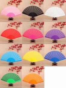 Customized Large Bamboo Folding Fan, Kung Fu Tai Chi Hand Fan For Dance, Rave Party Cheer Fan, Concert Merchandise, Vintage Black Foldable Fan - Multicolor - View 9