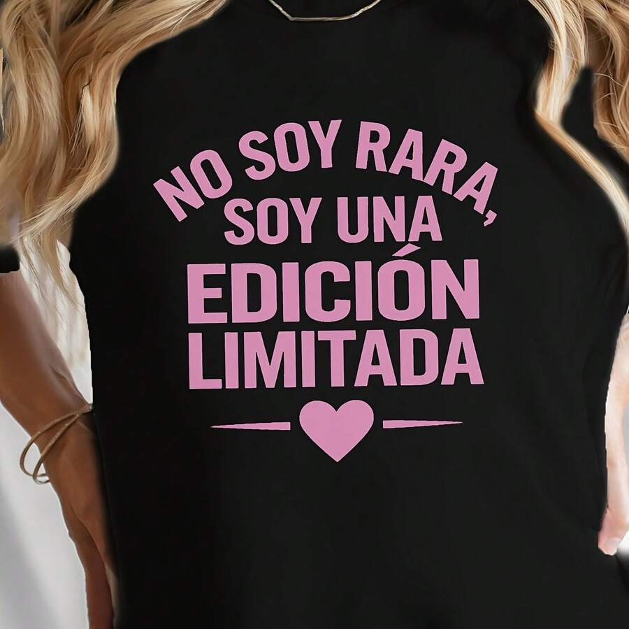 Camiseta para Mujer con Estampado de Diente y Pasta Dental, Manga Corta - Negro - Ver 1