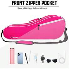Tennis Bag 3 - 4 Rackets, - Resistant Racket Bag With Padded Men Women Adults - Pink - View 4