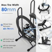 3 Packs Bicycle Floor Rack Bike Parking Stand, Freestanding Bike Storage Rack Indoor & Outdoor, Suitable For Mountain Bike, Road Bike, For Bicycle With Wheel Diameter Max 29 Inches - Black - View 3