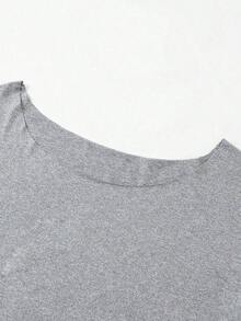 Camiseta blanca holgada con cuello asimétrico para mujer - Multicolor 4 - Ver 4