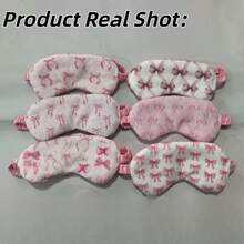 3入組女性毛絨睡眠眼罩-柔粉色,無壓迫貼合,遮光效果佳,柔軟絲綢內裡,適合睡前儀式與自我呵護禮物 - 彩色 - 查看 3