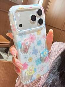 彩色百合花 3D 適用於 iPhone 16/17 Pro Max/ 15 Pro 手機殼，女性防摔創意新款保護套 - 白色 - 查看 5