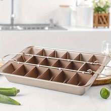 Thickened Rectangular Non-Stick Brownie Pan With Dividers | Carbon Steel Baking Mold, Thick Baking Tool, Perfect For Brownies, Muffins, Cupcakes & Small Treats – Rust-Free, Durable & Easy To Clean – Ideal For Home Bakers And Restaurants - View 9