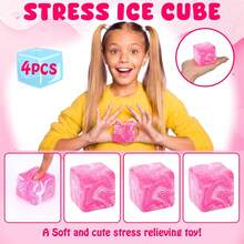 Shappy 3 Pack Stress Ice Cube, Slow Rising Stress Balls For Adults Kids, 2.1 Inch Sensory Toy For Anxiety Relief, Square Shape Balls For Classroom Prizes, Cube For Party Favors(Pink, Stylish) - Nhiều màu - Xem 4