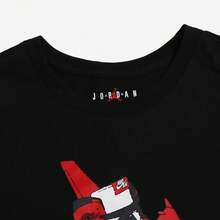 Nike Jordan Brand Men's Printed Comfortable Breathable Sweat-Absorbing Cotton Crew Neck Sporty Casual Short-Sleeve T-Shirt - Black - View 5