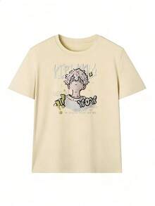 Short-Sleeve T-Shirt With Urban And Anime Style, Fashionable Short-Sleeve T-Shirt For Spring And Summer 2026, Made In Mexico, 180 Grams. Cartoon Print, Couple Design, Suitable For Indoor Or Outdoor Wear. Crew Neck, Unisex, Ideal For Office And Leisure. One-Pack. - APR-P631577SLNDXZGY488 - 查看 2