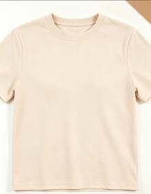 Los amantes del estilo vintage adorarán esta camiseta unisex. Hecha de 100% algodón puro, presenta colores cómodos y un diseño de manga corta y cuello redondo. Esta nueva camiseta de corte ajustado para mujer está diseñada para primavera/verano y es perfecta como conjunto para parejas. - Albaricoque - Ver 3