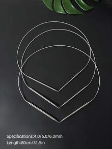 3 peças/Conjunto Agulhas de Tricô de Aço Inoxidável de 80cm, Design Circular, Adequado para Tricô Plano e Circular, Sem Necessidade de Emenda, Agulhas de Aço Inoxidável Lisas, Tricô Sem Emendas, Sem Emaranhados, Pode Ser Usado para Suéteres, Xales, Mantas, Almofadas e Outros Projetos de Tricô - Agulhas circulares de aço inoxidável para tricô - Visão 11