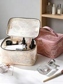 Tas Kosmetik Jala Nilon Kapasitas Besar, Kantong Penyimpanan Multifungsi, Tas Perlengkapan Mandi/Tas Rias Wanita untuk Perjalanan - MultiWarna - View 2