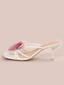 Giày sandal cao gót kiểu dáng châu Âu và Mỹ với họa tiết hoa mới, phù hợp cho đi biển, hẹn hò, đi làm, dự tiệc. - màu tím hoa hồng - Xem 4