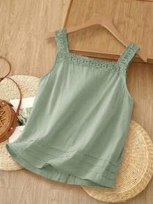 Blusa casual, cómoda y elegante de color azul marino para primavera y verano - Verde - Ver 4