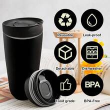Slider Lid SmoothSip 20oz 12oz, Top Cover Compatible With 24oz Coffee Tumbler, Coffee Travel Mugs Leakproof Accessories, BPA-(Black) - Đen - Xem 4