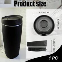 Slider Lid SmoothSip 20oz 12oz, Top Cover Compatible With 24oz Coffee Tumbler, Coffee Travel Mugs Leakproof Accessories, BPA-(Black) - Đen - Xem 2