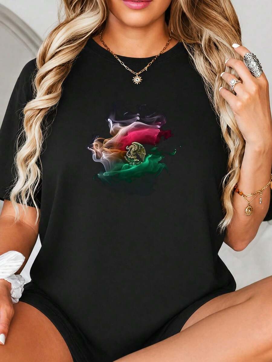 Impresión gráfica de Fl-ag mexicana, Diseño de arte con tinta líquida ahumada, Mezcla de colores verde, rojo y blanco, Tema del Orgullo Nacional, Patrón de Fl-ag abstracto para Decoración Doméstica.jpgRegalos personalizados: Camisetas para mujer con estilos modernos, hippies, casuales y minimalistas. Ropa masculina personalizada única, armarios cápsula, ropa básica/urbana para hombre. Regalos ideales para novios, familiares y amigos, adecuados para cumpleaños, vacaciones, colegio/competiciones, deportes/escalada, etc., también adecuados para la moda de otoño y actividades urbanas. Verano negro.