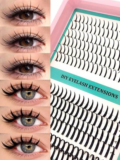 2-In-1Lash Clusters 240pcs D-Curl DIY Manga Fairy Lashes, 2 Styles To Choose From, 10-20mm Mixed Eyelash Clusters , Individual Eyelashes, Lashes, Fake Lashes,Manga Lashes ,Fairy Lashes,Suitable For Beginners,Easy To Wear,For Daily Wear And Commuting And Travel And Gifts And Party And Bridesmaid And Proposal Gifts And Beach.Surprise Gift.