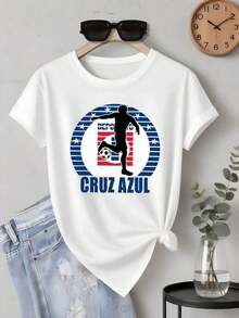 ofertas y liquidacionesWomen's Cruz Azul football jersey T-shirt | |   100% algodón |   Cómodo y suave |   Perfecto para uso diario o como regalo. |   Camiseta blanca de cuello redondo |   Unisex style; Made and shipped from Mexico for quality assurance.playera de hombretops sudaderas para mujer Y2k Camiseta Camisa De - Blanco - Ver 1