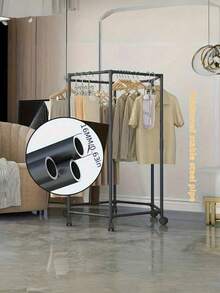 360° Rotating Hexagonal Heavy-Duty Rolling Clothes Drying Rack With Wheels, Strong Load-Bearing Capacity, Stylish Design, Multiple Options, Space-Saving, Sturdy Metal Floor-Standing Multi-Bar Drying Rack, Suitable For Bedroom, Balcony, Room, Dorm, Hotel, Holiday Gift - Multicolor - View 7