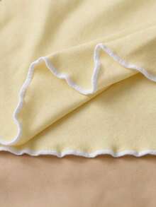 Top de tirantes con lazo y ribete de lechuga en contraste, elegante y ajustado, top para salir para mujeres, apto para el estilo del milenio - Amarillo - Ver 4
