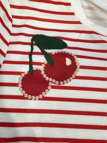 Camiseta de manga corta con cuello redondo y estampado floral, verano - Multicolor - Ver 5