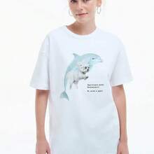 New Summer Style, Fun And Unique Print, Modern, Loose, Casual, Vintage, Oversized, Cute Style, Cotton And Short Sleeve. - 白色 - 查看 3